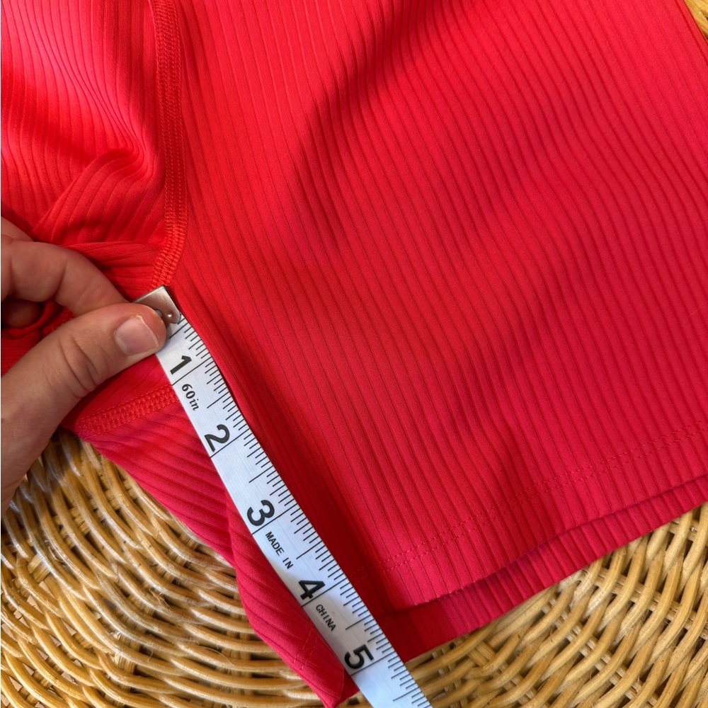 Girlfriend Collective XS Red Ribbed Run Short - Picture 6 of 7